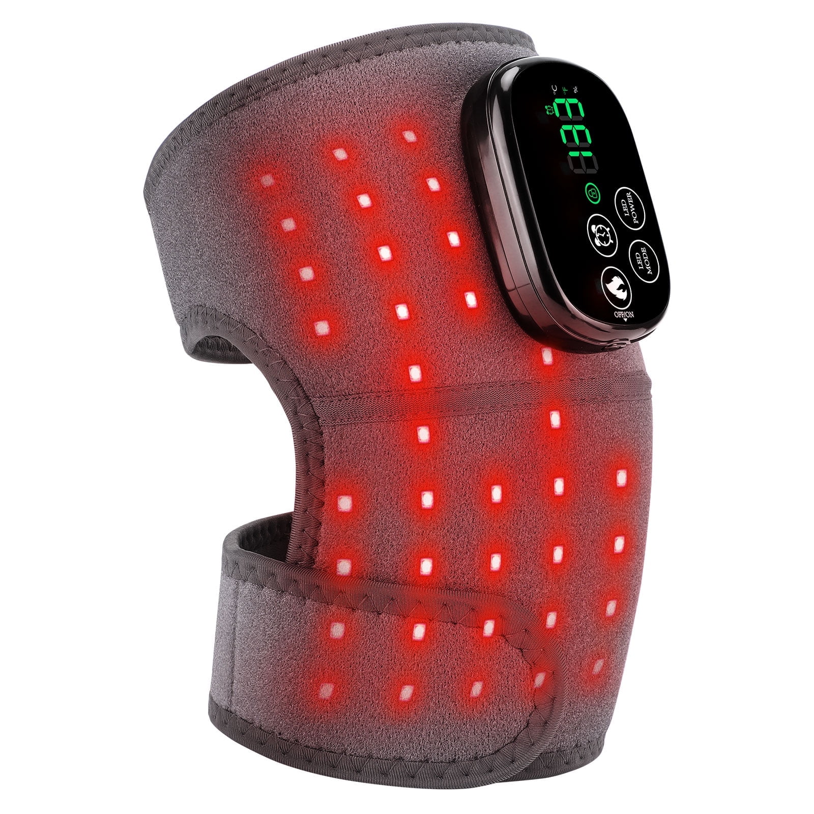 Knee Massager, Cordless Heated Knee Brace for Relaxing, 660nm&850nm,  Knee Heating Pad Wrap for Knee /Elbow/Shoulder Rechargeable Wireless Controller,Gray
