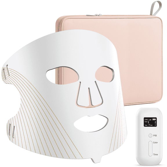 Red Light LED Face Mask for Facial Skincare, 4 Modes Light Therapy with Travel Bag, 850NM Near Infrared, 5 Brightness Levels