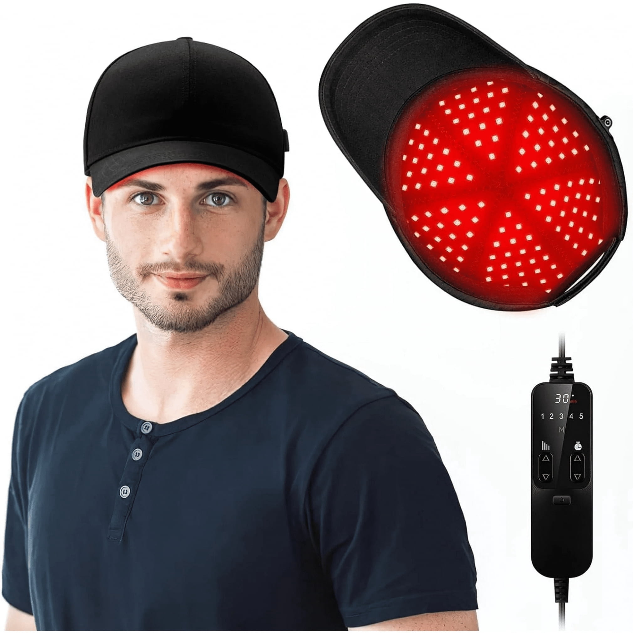 CNV Cordless Red Light Wellness Hat Dual Wavelength LEDs Scalp Care Cap Rechargeable for Men Women Personal Use
