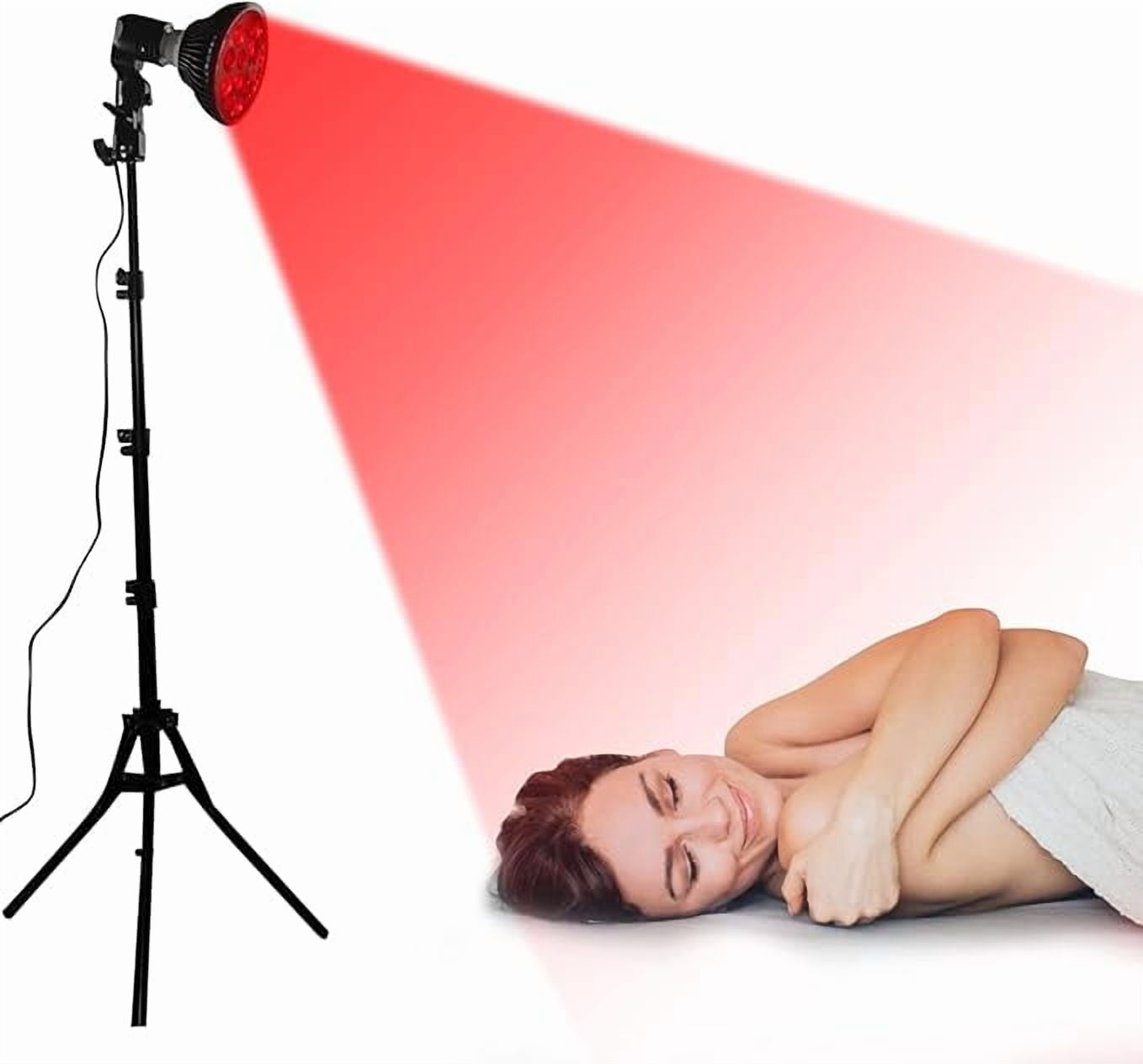 Red Light Lamp with Stand for Body and Face 36 Dual-Chips 660nm Red and 850nm Near Infrared Red Light Device, with Adjustable Tripod, Timer and Goggles