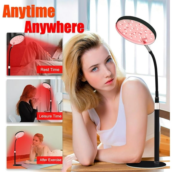 Red Light  Lamp for Face- Facial and Body with Adjustable Height Stand, 120 LEDs, 660nm, 850nm, 940nm - Alleviate Muscle Soreness, Skin Vitalit