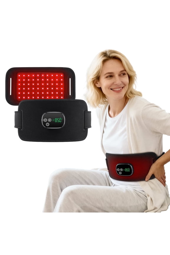 Red LED Light Mat for Body, Cordless Heating Pad with 60 Light Beads - 3 Brightness Levels, 4 Modes for Back Knee Hands Feet Relax Portable Home Light Device Wrap Belt Gift for Women Men
