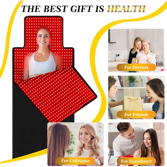 Red Light Therpy for Body, 83" x 69.3" Large Infrared Red Light Therpy Mat Sleep Bag with Timer for Back Belly Shoulder Muscle Pain Relief, Smart 660nm & 850nm Red Light Therpy Device for Home Use