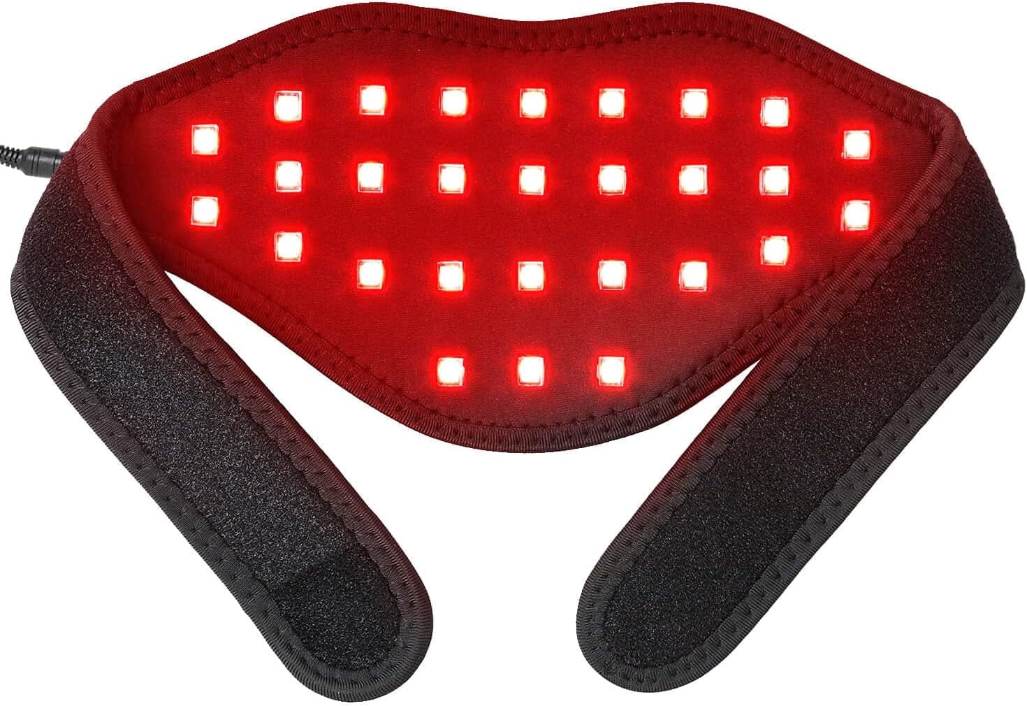 Red Light Therapy Belt for Neck, 850NM Near Infrared Light Therapy & 660NM Red Light Therapy Wearable Infrared Warp for Chin Neck Wrist Leg Hand Portable Red Light Therapy Strap with Timer