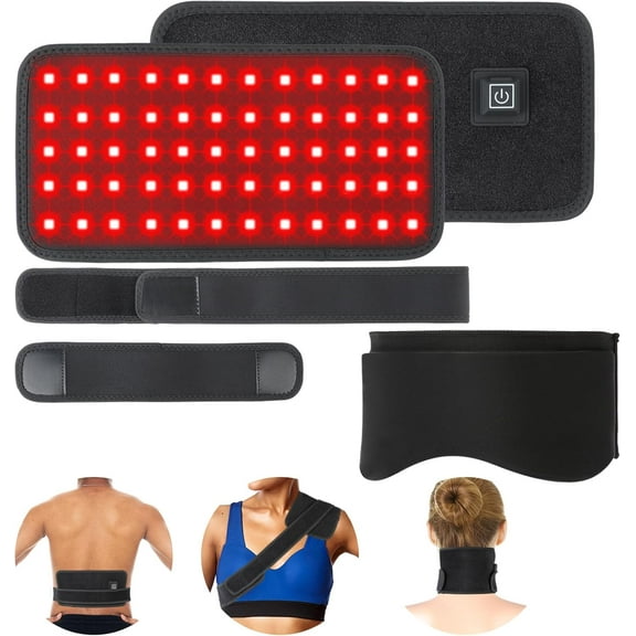 -Red-Light-Therapy -Belt, Used to Treat Neck, Shoulder, Wrist, Knee, Ankle and Abdomen, Promote Blood Circulation, Relieve Pain. Includes migraine Gel Eye mask Set