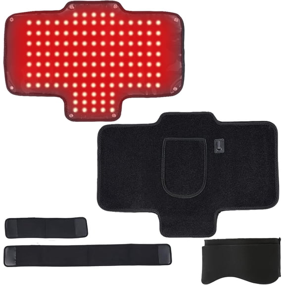 Red Light Therapy Belt,disassemble TPU Isolation Film: Waist, Back, Shoulders, Neck, Abdomen, Legs, Head (Hair Growth); Countdown Controller, Pulse Mode. Includes a Gel Eye mask