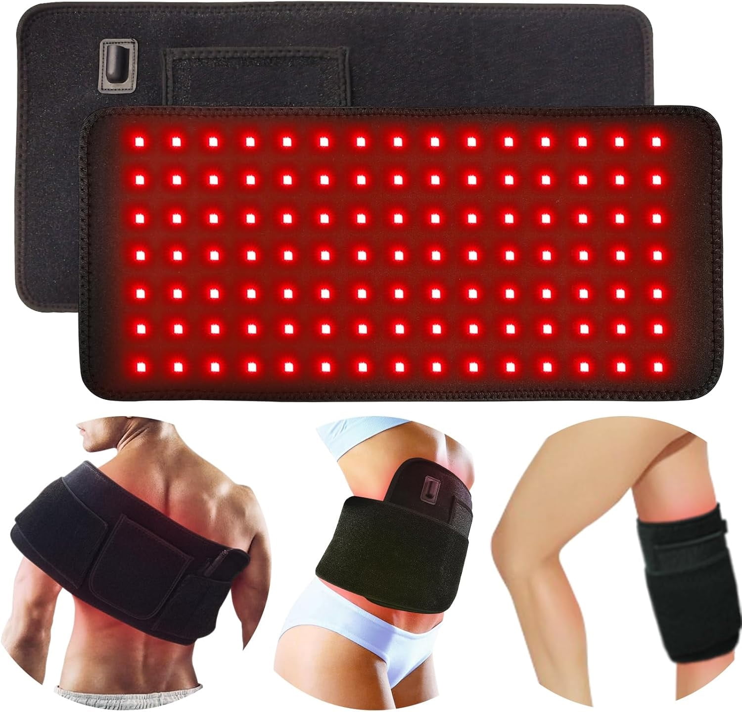 Red Light Therapy for Body, 15.9" x 7.9" Infrared Light Therapy Belt with 120 LEDs, 660nm Red Light & 850nm Infrared Light Therapy Mat with Timer for Back Shoulder Waist Muscle Pain Relief