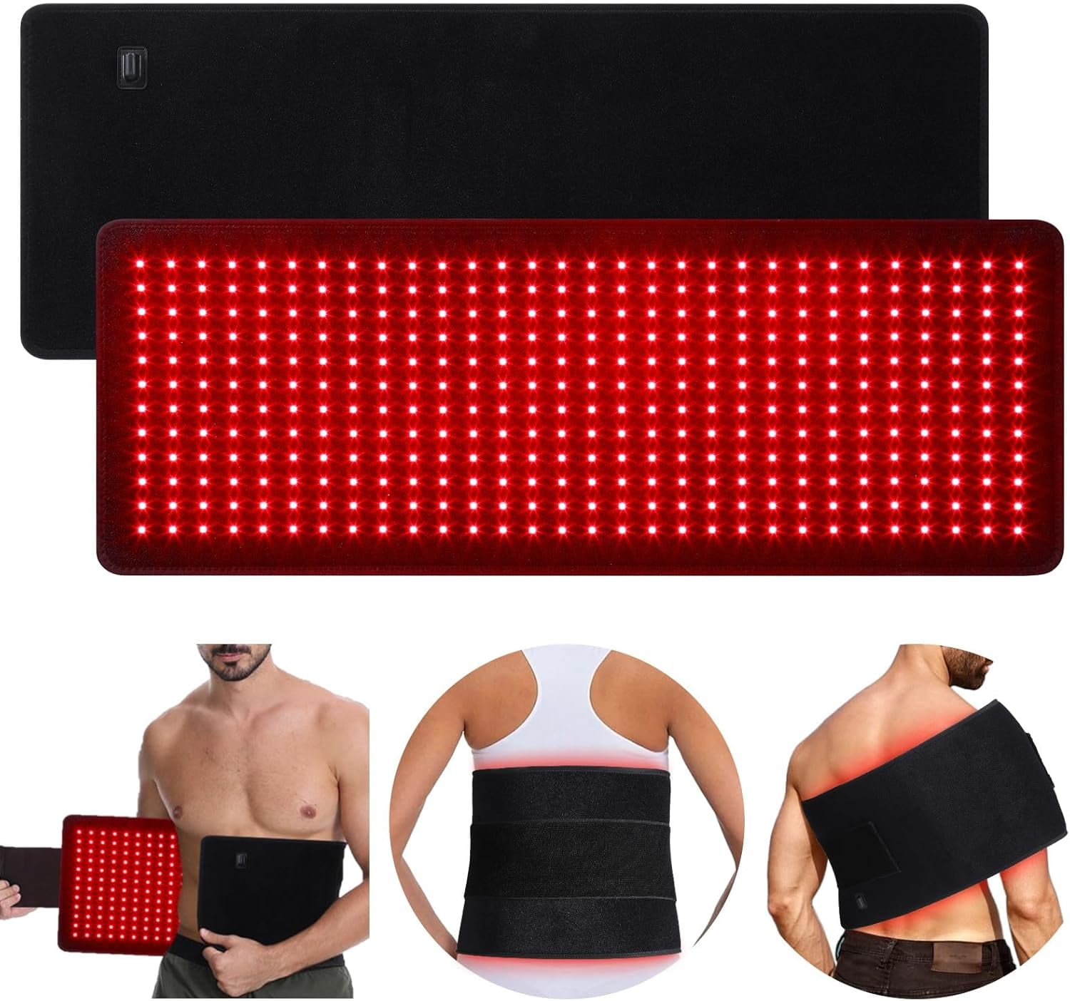 Red Light Therapy for Body, 31.5" x 11.8" Infrared Light Therapy Belt with 360 LEDs, 660nm Red Light & 850nm Infrared Light Therapy Mat with Timer for Back Shoulder Waist Muscle Pain Relief
