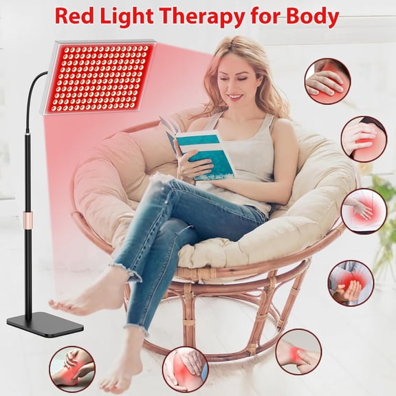 Red Light Therapy for Body and Face, Infrared Light Therapy Lamp 660nm Red Light and 850nm NIR LED Panel Light with Adjustable Stand, Infrared Redlight Therapy Device for Body Use at Home/Office/Gym