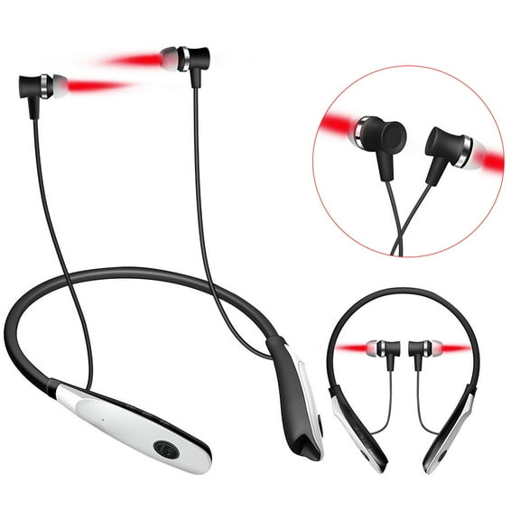 Red Light Therapy Device for Nose Ears 650nm Portable Red Light Ear Therapy, 2 in 1 Laser Headphones Device Kit With Ear Canal Silicone Cover and Nasal Silicone Sleeve