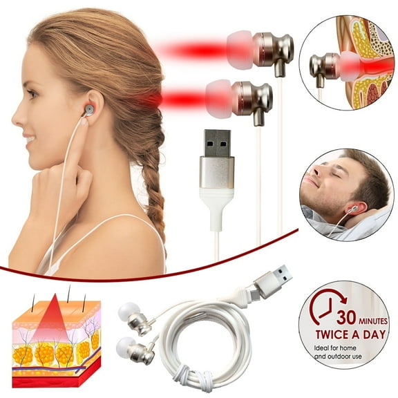 BearCris Ear Relaxation Red Light Device - 650nm Non-Heat LED for Comfort, USB/Type-C Portable