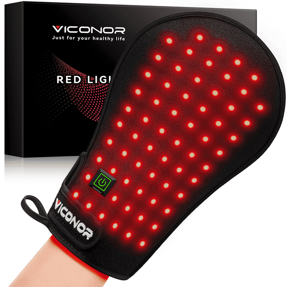 Red Light Therapy Device for Hands, Infrared-Light-Therapy-Gloves Finger Wrist, Led Near Infrared Carpal Tunnel