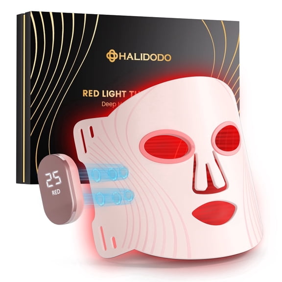 Red Light Therapy for Face, 4 Modes LED Face Mask, Wireless 2000mAh Controller with 400 LEDs, Blue, Orange, 850nm Near-Infrared Light Mask with Timer