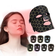 Red Light Therapy for Face, LED Face Mask Light Therapy with Rechargeable Remote for Acne, Wrinkles, Skin Rejuvenation, Portable Facial Skin Care Mask with Timing Function - Home Use 96 LED Beads