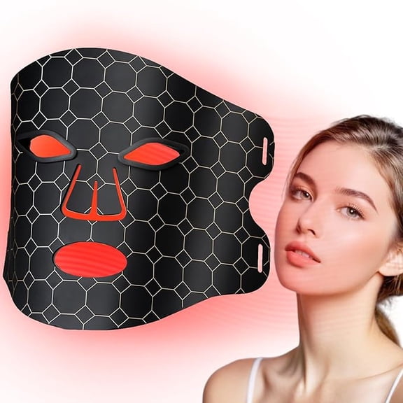 Red Light Therapy for Face, Led Face Mask Light Therapy Skincare with Remote, Infrared Red Light Mask for Face with 4 Modes &Timing Function, Redlight Facial Colorful Led Beauty Mask