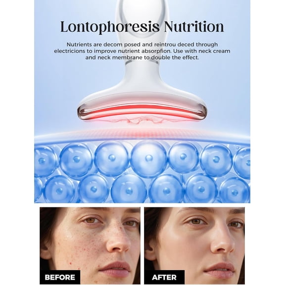 Red Light Therapy for Face & Neck, Face Massager Tool for Anti-Aging, Skin Facial Sculptor, 7-Color LED Phototherapy Device with Lifting, Heat & Vibration, Firming, Rechargeable Beauty Tool