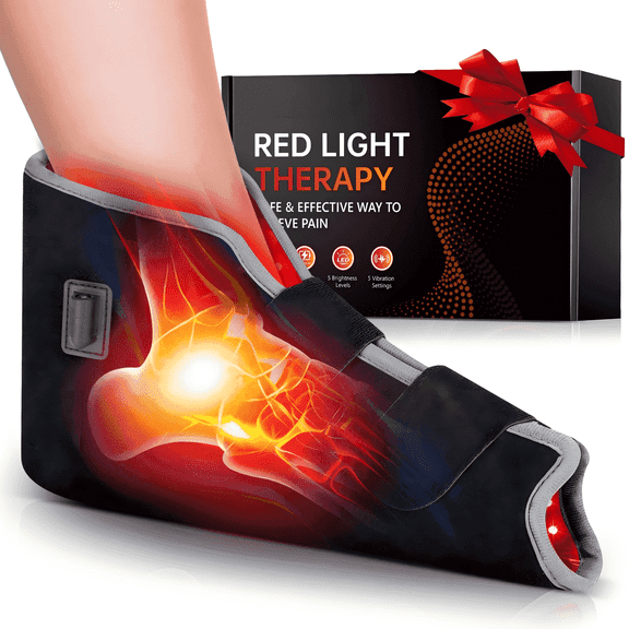 Feet Ankle Heel Red Light Therapy Wrap Shoe with Timer, Fits Up to Foot Size 12