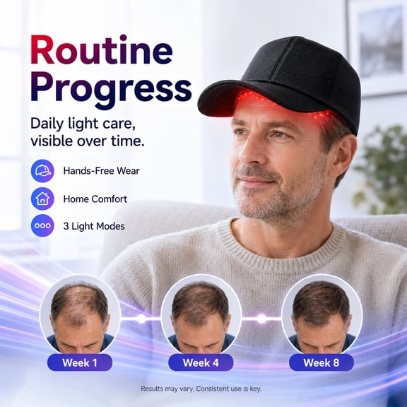 Red Light Therapy Hair Growth Cap, 100 LED 660nm 850nm Scalp Care Hat with 3 Modes, Wireless Control and Auto Timer