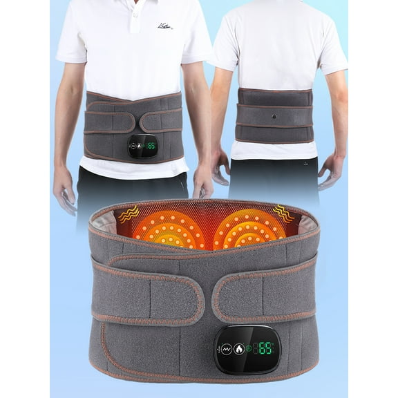 Red Light Therapy Heating Back Brace Pad, Neoprene Heated Waist Belt Back Massager for Post Sporting and Fatigue Care