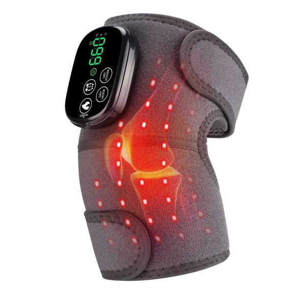 Red-Light-Therapy for Knee, Cordless Heated Knee Brace, 5000mAh Protable Rechargeable Heated Brace for Knee, Joint, Elbow, Shoulder, Relax Discomfort and Stiffness, Gray