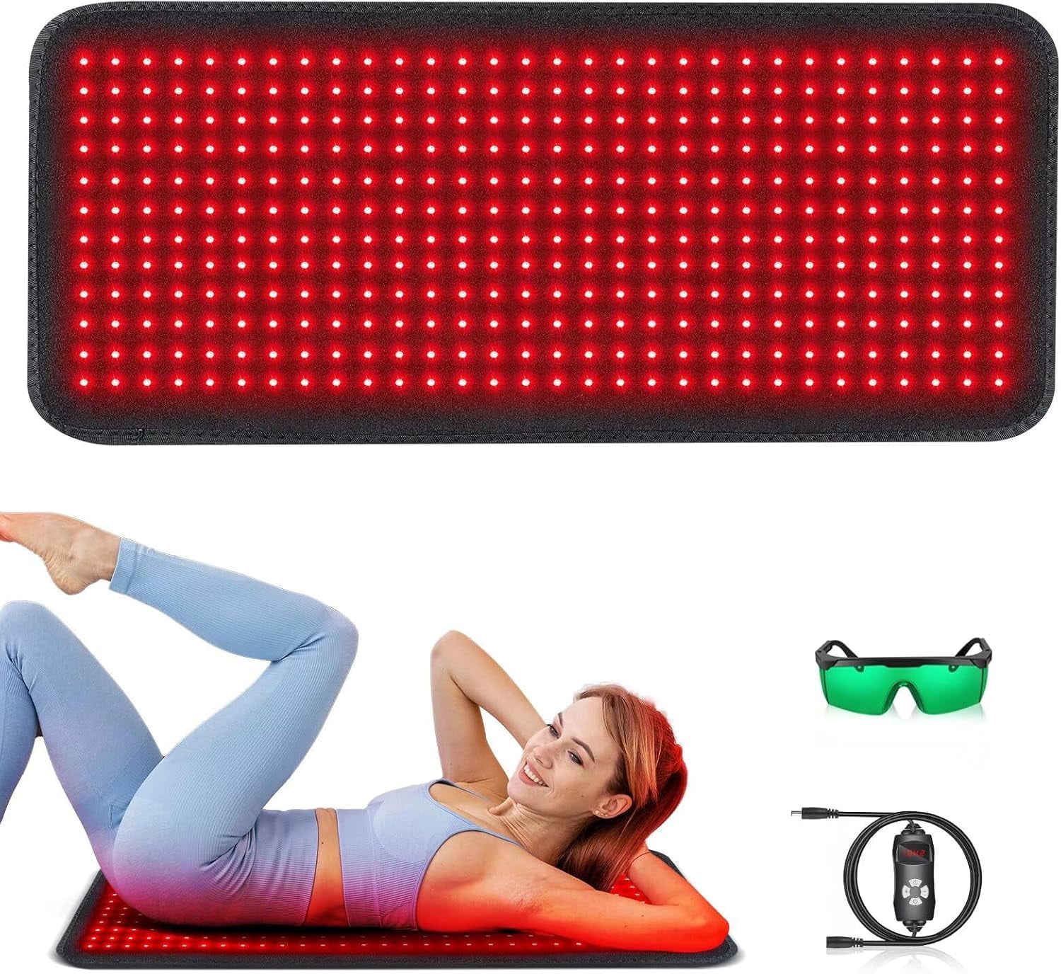 Red Light Therapy Mat for Body - 360 LEDs Large Red & Infrared Light Therapy Pad Blanket with Infrared Light 850nm & Red Light 660nm for Full Body Waist Shoulder Muscle
