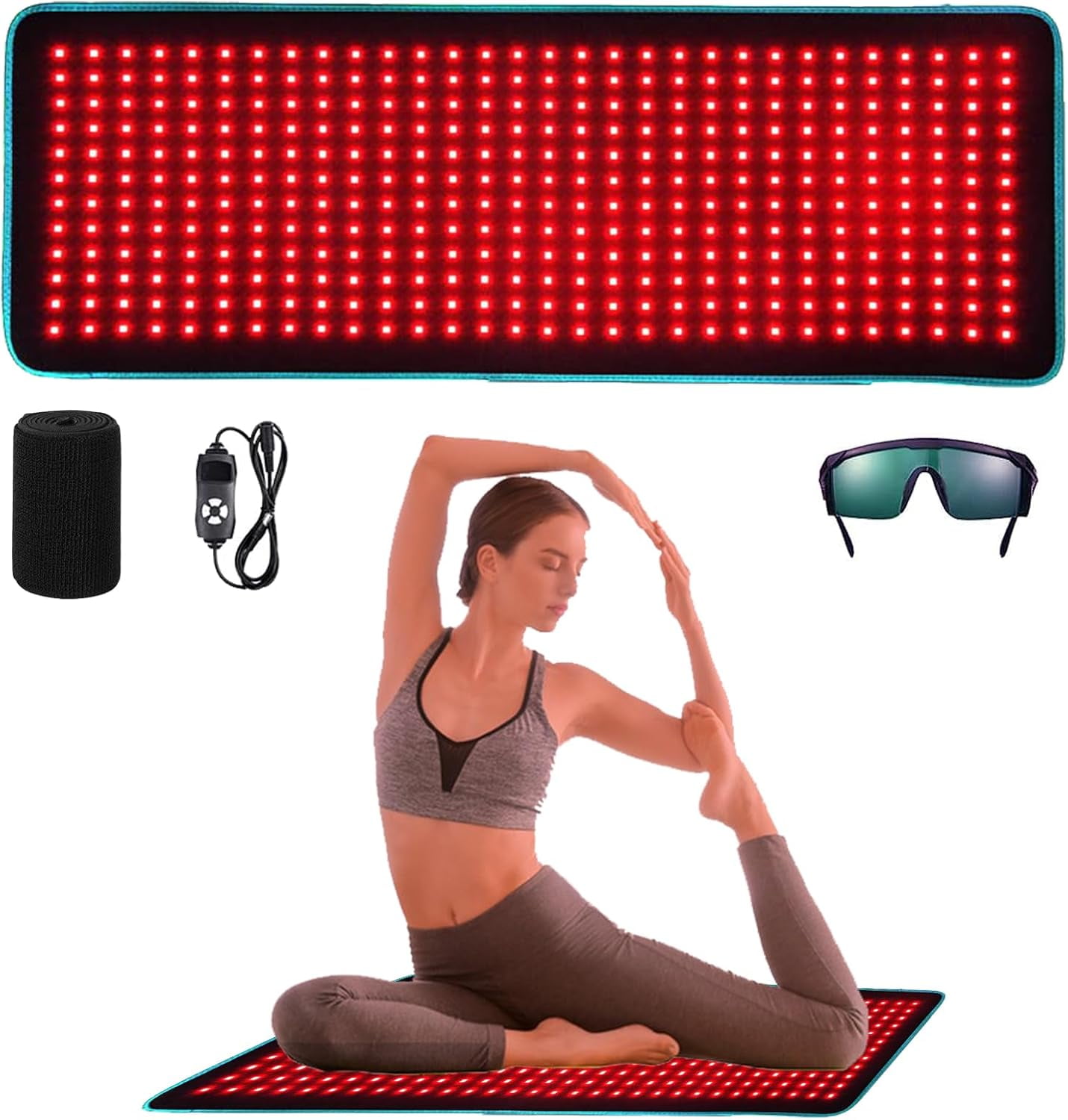 Red Light Therapy Mat for Relaxation,Red Light Therapy for Body 660nm/850nm Full Body Blanket, Adjustable Brightness and Timer, Great Gift for Elderly, Family, Fitness, Health Enthusiasts