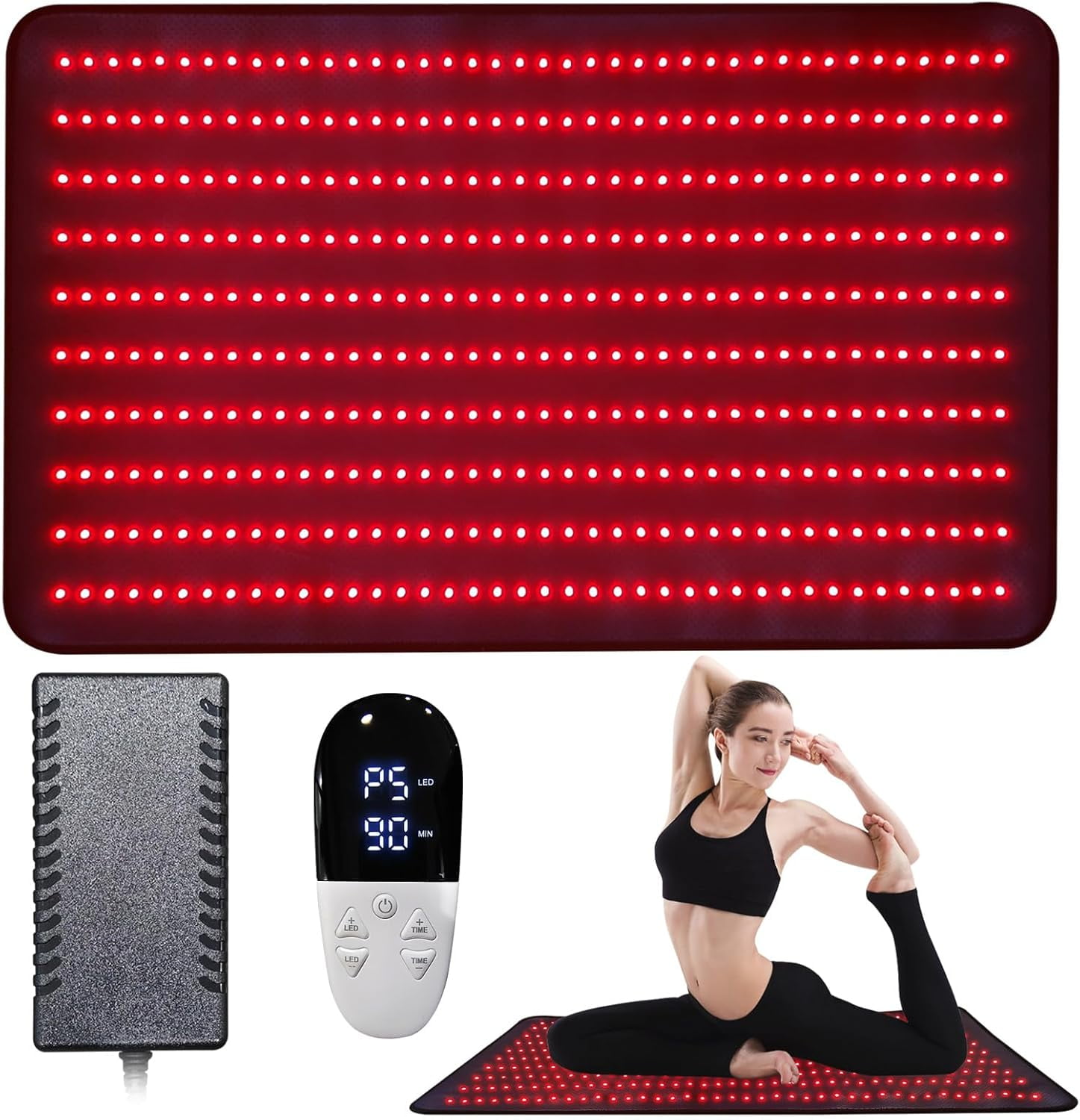 Red Light Therapy Mat for Relaxation,Red Light Therapy for Body 660nm/850nm Full Body Blanket, Adjustable Brightness and Timer, Great Gift for Elderly, Family, Fitness, Health Enthusiasts