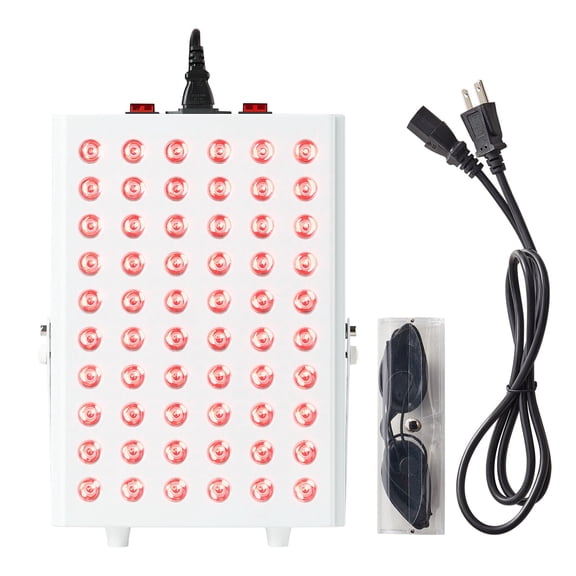 Red Light Therapy Panel for Body and Face, 60 Dual-Chip LEDs, 660nm Red and 850nm Near Infrared Combo, 80W Device with Stand for Home Recovery and Skin Care