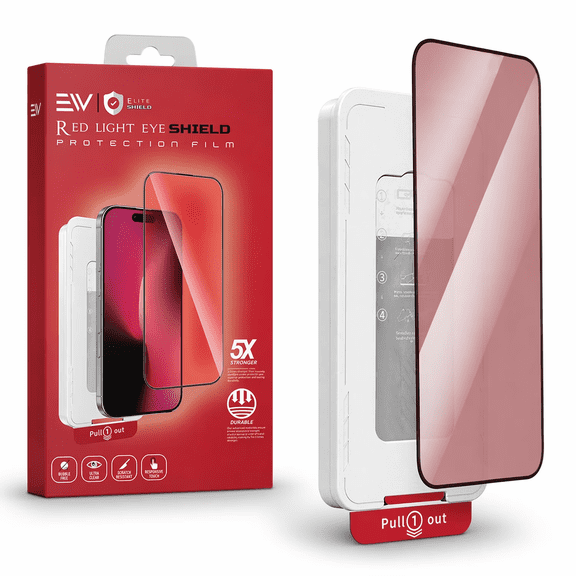 Red Light Therapy Screen Protector for iPhone 17 Pro Max, HD Tempered Glass