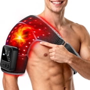 Red Light Therapy for Shoulder with Heat & Vibrating Massage, 6 Modes 5000mAh Cord-Free Controller Infrared Light with 216 Beads 660nm & 850nm