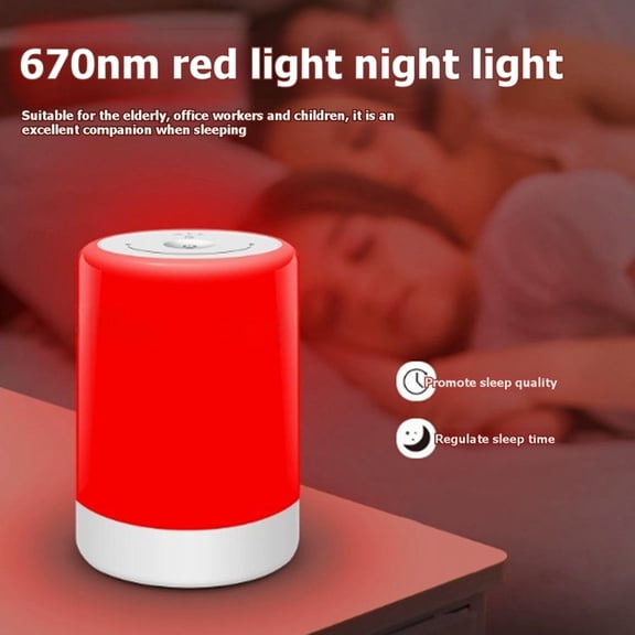 Red Light Therapy Sleep,Red Night Lights with 670nm Wavelength,Function Sleep Aid and Sunlight Lamp,Touch Type