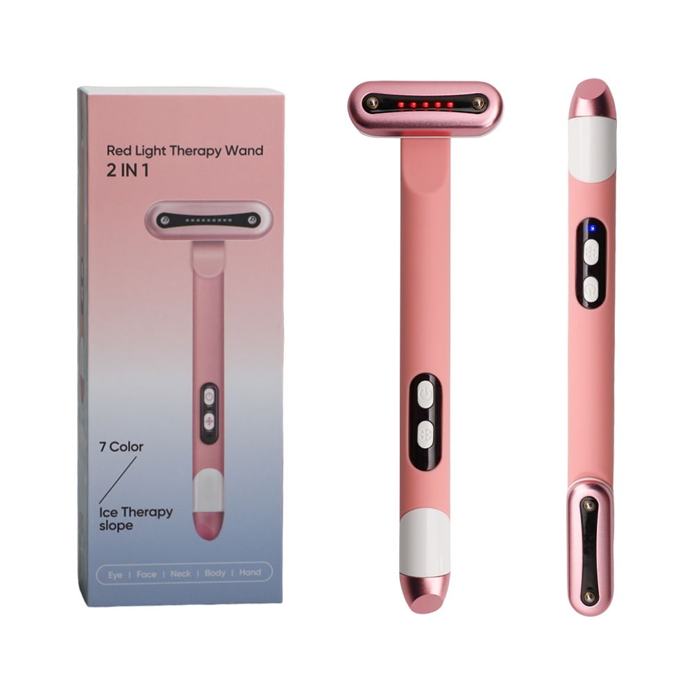 Red Light Therapy Wand, Body Beauty Wand, 7 Colors LED Facial Light Therapy Wand for Face and Neck Rejuvenation, Face Massager Eye Beauty Tool