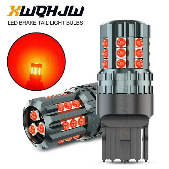 Red Lighting 7443 LED Strobe Flashing Blinking Brake Tail Light,Parking Bulb 2x