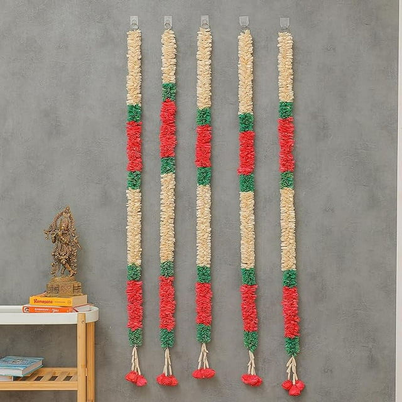 Red Green and White Solawood 3ft Artificial Floral Garland