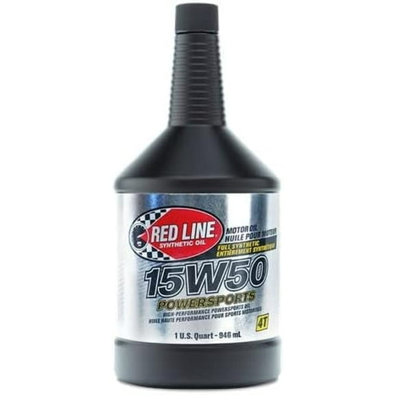 Red Line 42104 15W50 Powersports Motor Oil - 12 Quart Bottles