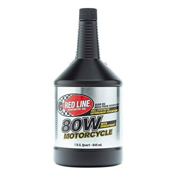 Red Line 42704 1 Pack 80W Motorcycle Gear Oil with Shockproof Quart