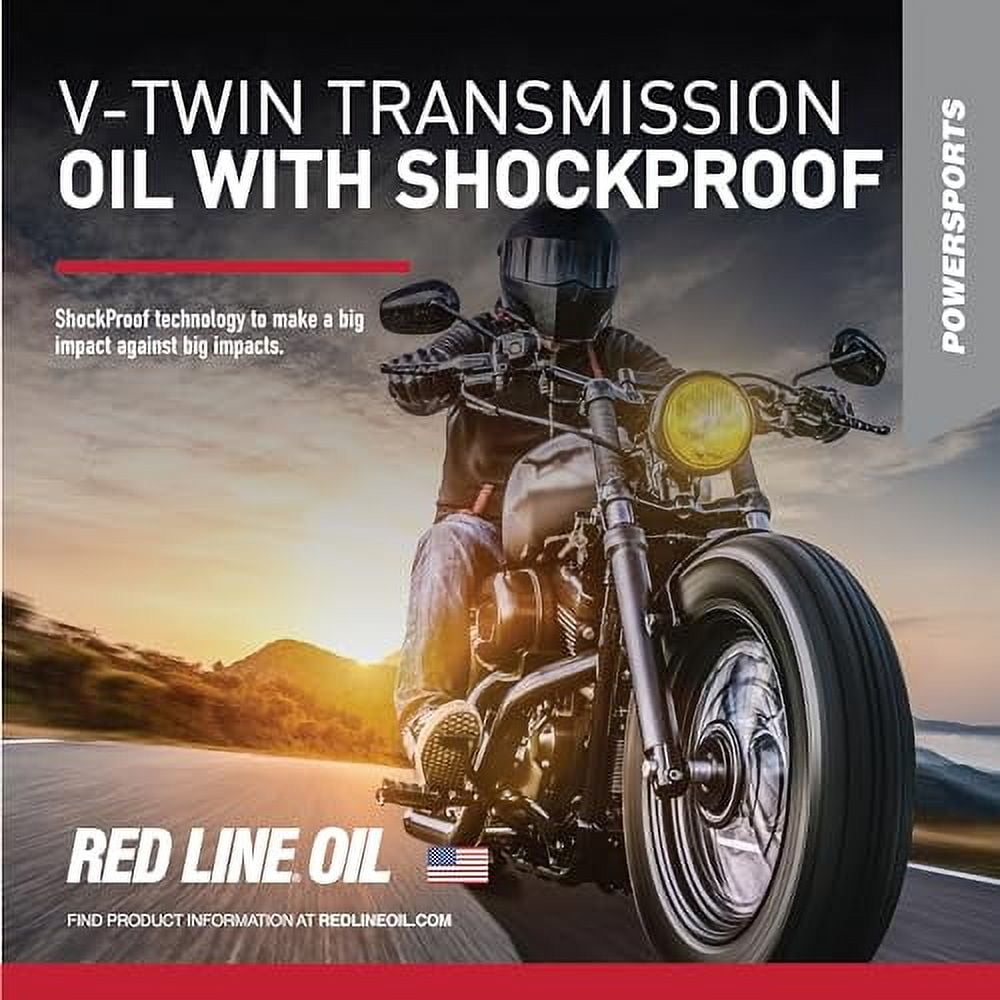 Shockproof Technology Red Line 42804 Full Synthetic Gear Oil, V-Twin Transmission Oil with ...