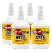 Red Line 50204 SAE 75W80 API GL-4 Manual Transmission and Transaxle Lubricant MTL Car Gear Oil - 1 Quart 4 Pack
