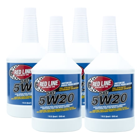 Red Line 15204 SAE 5W20 Fully Synthetic Motor Oil - 1 Quart (4 Pack)