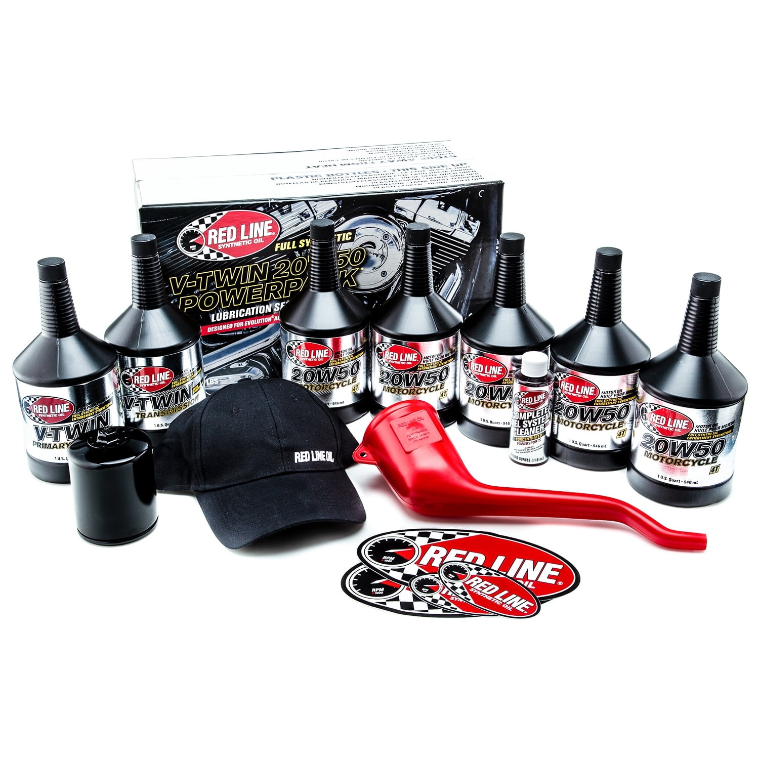 Red Line 90226 Big Twin 20w50 Power Pack Oil Package with K&N High Performance Oil Filter KN-171B