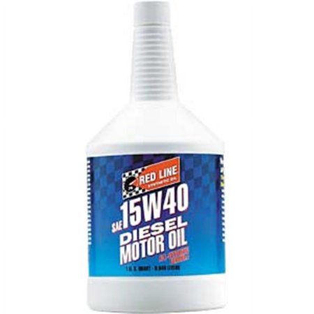 Red Line Diesel Oil Fully Synthetic, High Detergency Motor Oil 15W-40, 1 qt