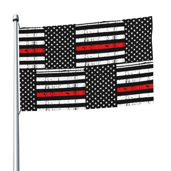 Red Line Flag Flag 5x8 Ft Print Vivid Color Light-Weighted Flags With Grommets