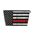 thumbnail image 1 of Red Line Flag Small Purse Organizer Zipper Cosmetic Handbag Tote Pouch For Women, 1 of 7