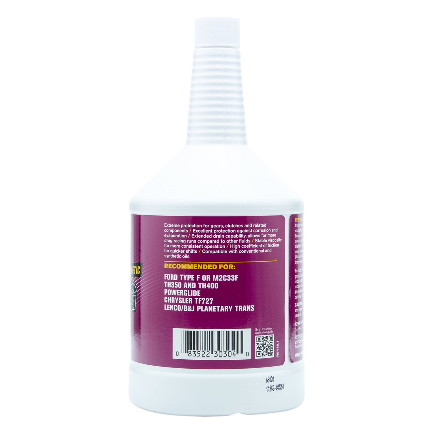 Red Line 30304 Synthetic Racing Type F Automatic Transmission Fluid (ATF) - 1 Quart