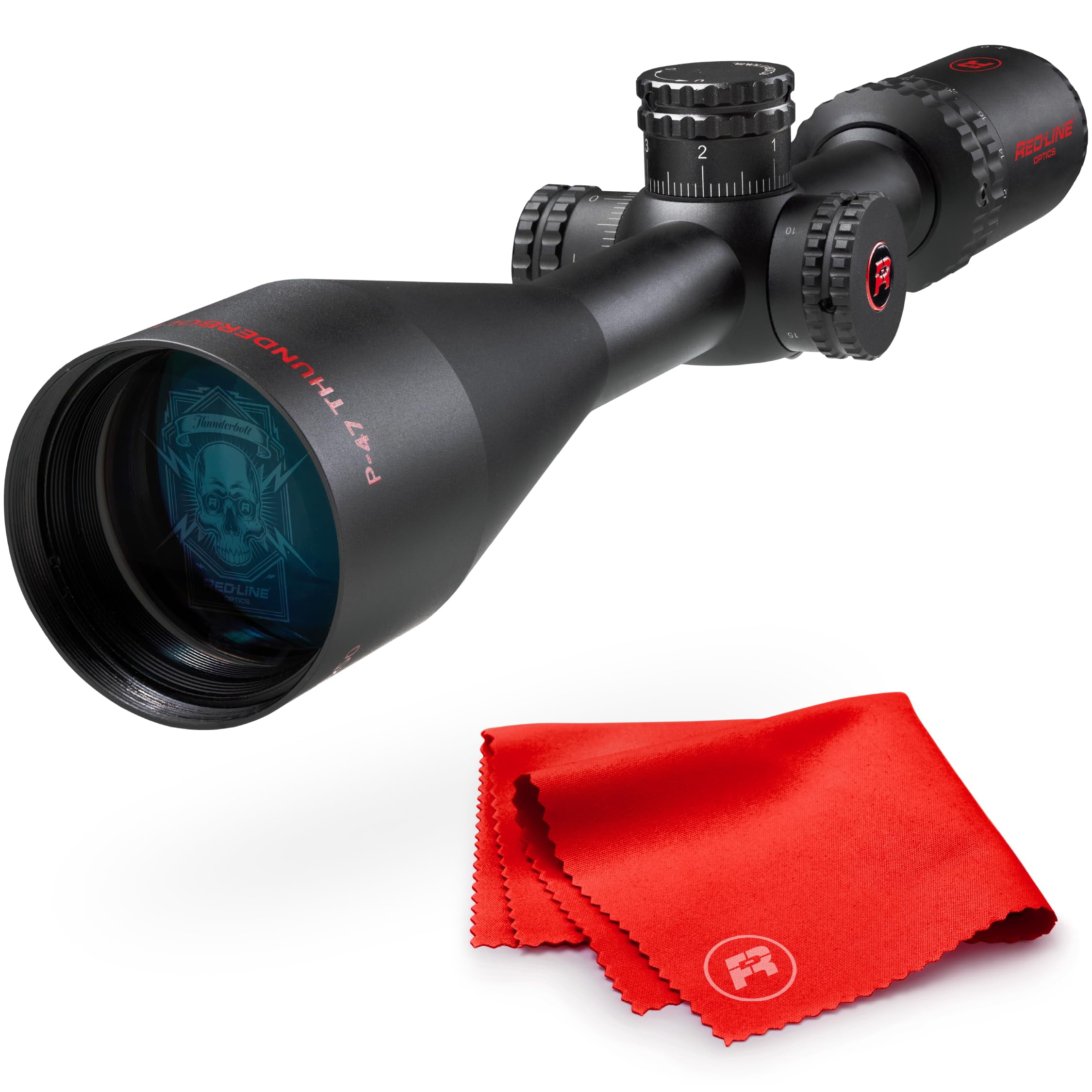 Red-Line Optics P-47 Thunderbolt II 6-24x50, SFP, MRAD, 1" monotube, Hunting, Long-Range Precision, Competition Scope .22LR, tested up to a 30-06 Designed in USA Based in WA (Black Red)