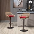 thumbnail image 1 of Red Linen - Adjustable Seat Height & 360° Swivel - Kitchen, Dining Room / Fit Different Sitting Positions and Decor Styles, 1 of 5