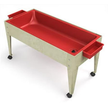 Red Liner Sand And Water Activity Center with Lid And 4 Casters