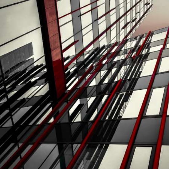 Red Lines Canvas Art - Gilbert Claes (24 x 24)