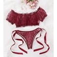 thumbnail image 1 of Red Lingerie Ruffle Bralette Set, 1 of 3
