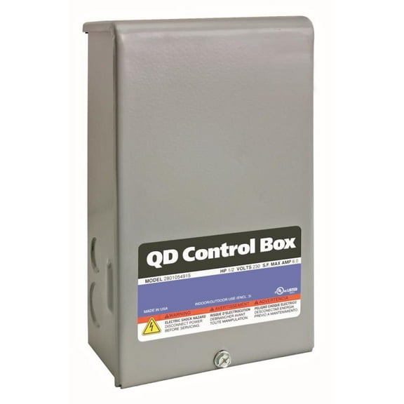 Red Lion 640189 RLCB05-230 1/2-HP 230-Volt VMC Control Box for Submersible Well Pump, Grey